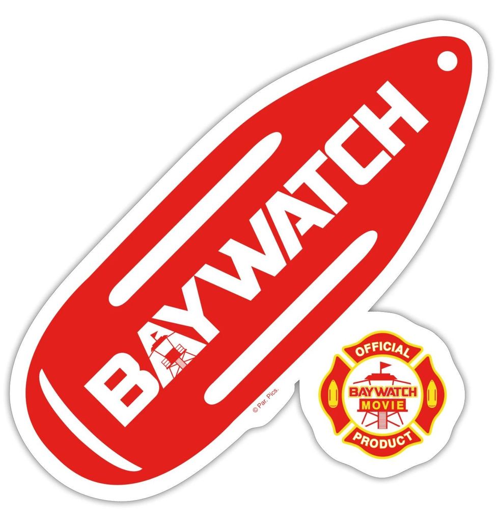 Spreadshirt Baywatch Rote Rettungsboje Sticker Aufkleber, 10 x 10 cm, Mattweiß