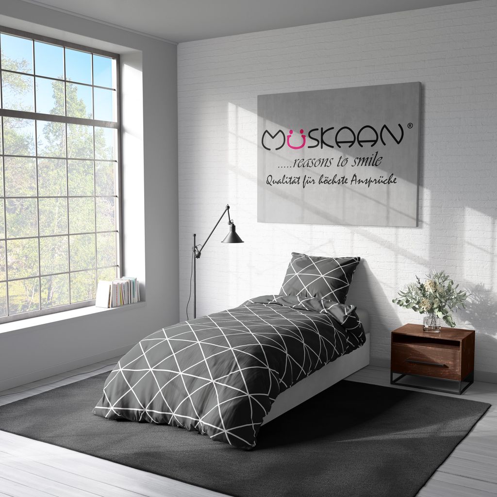 Renforcé Bettwäsche 135x200 cm + Kissenbezug 80x80 cm – Atmungsaktiv, Hautfreundlich & Pflegeleicht – 100% Baumwolle – Hochwertiges Bettbez...