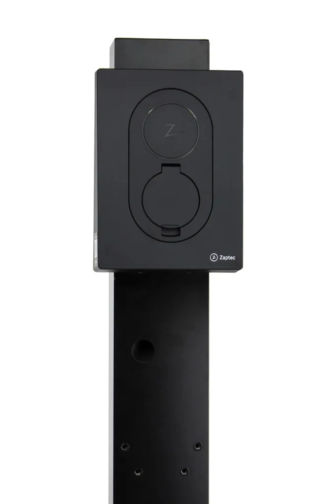 Support Zaptec Go 2 résistant aux intempéries - Métal poudré noir 149cm