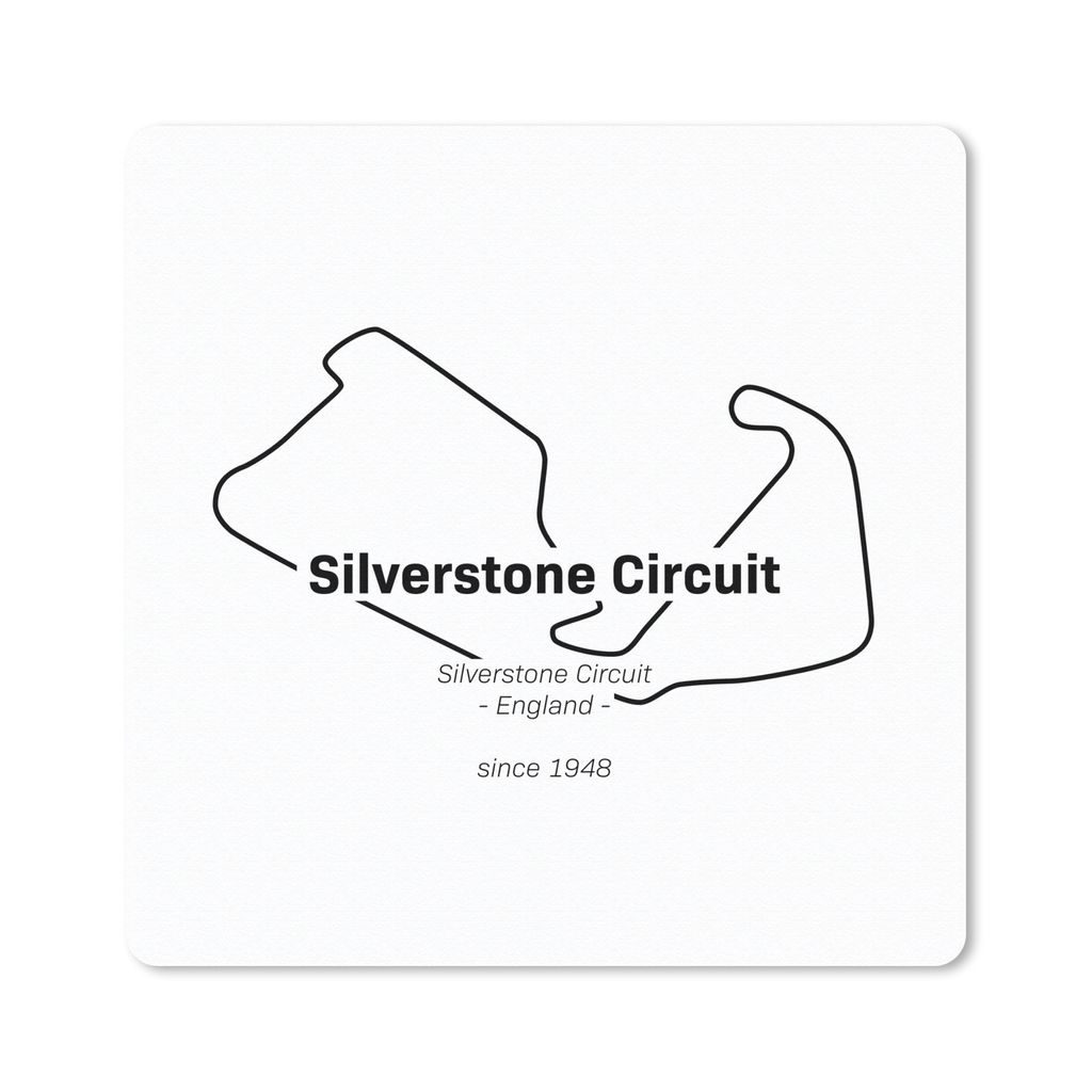MuchoWow Mauspad Mousepad Formel 1 - Silverstone - Rennstrecke 20x20 cm - Mousepads - Maus Mat - Pad - Mausunterlage - Desk Mat - Bureauartikeln