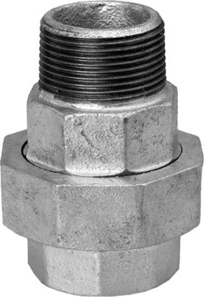 Hermann Schmidt Temperguss 331 Verschraubung 13331040 DN 40, 1 1/2", flach dichtend, IG/AG, verzinkt