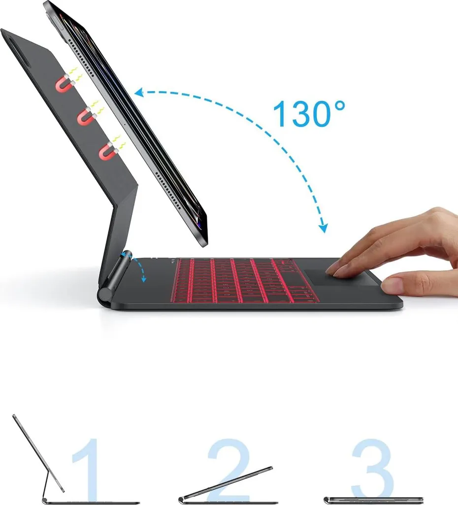 Clavier Bluetooth pour iPad Pro 13 M4 2024 avec Coque de Protection - 2