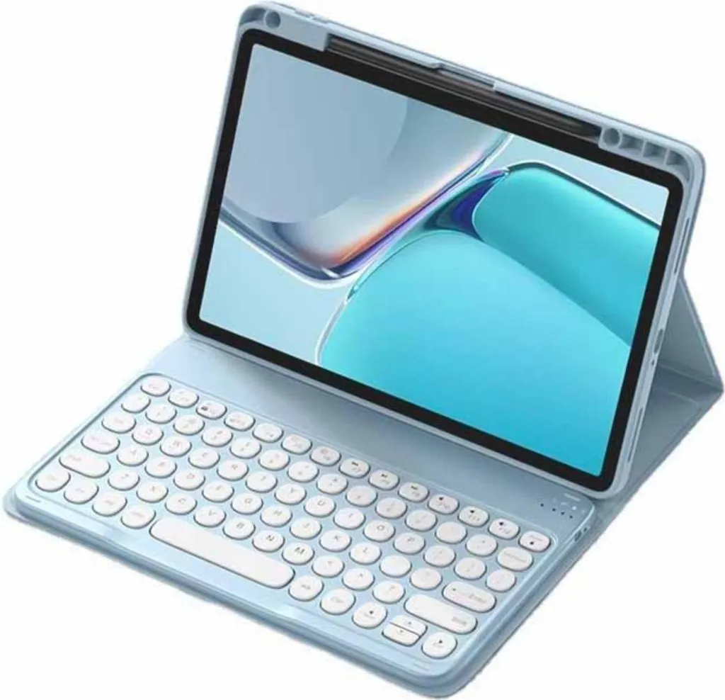 Tastiera iPad Air 4 10.9 Pollici Azzurra - Tasti Rotondi Bluetooth