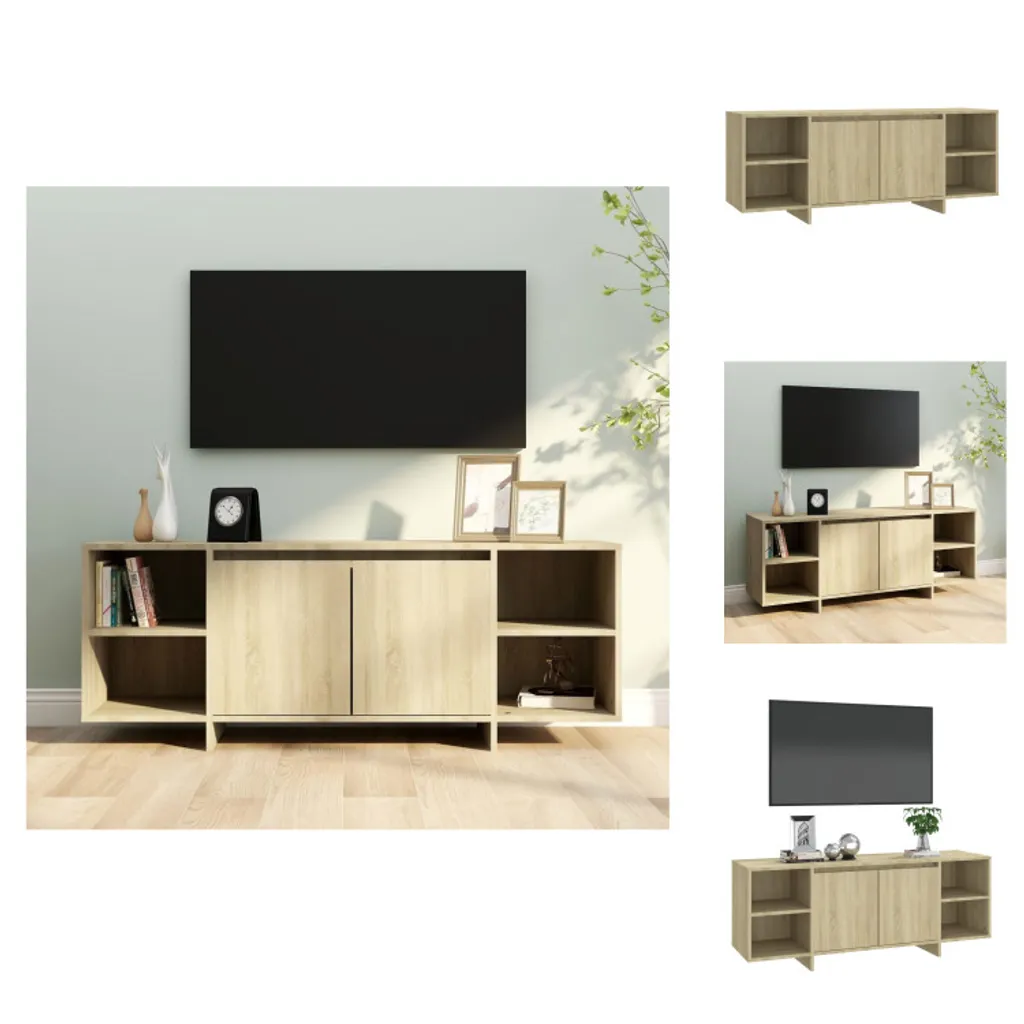 Mobile TV Moderno 130cm Rovere Sonoma vidaXL - Design Funzionale
