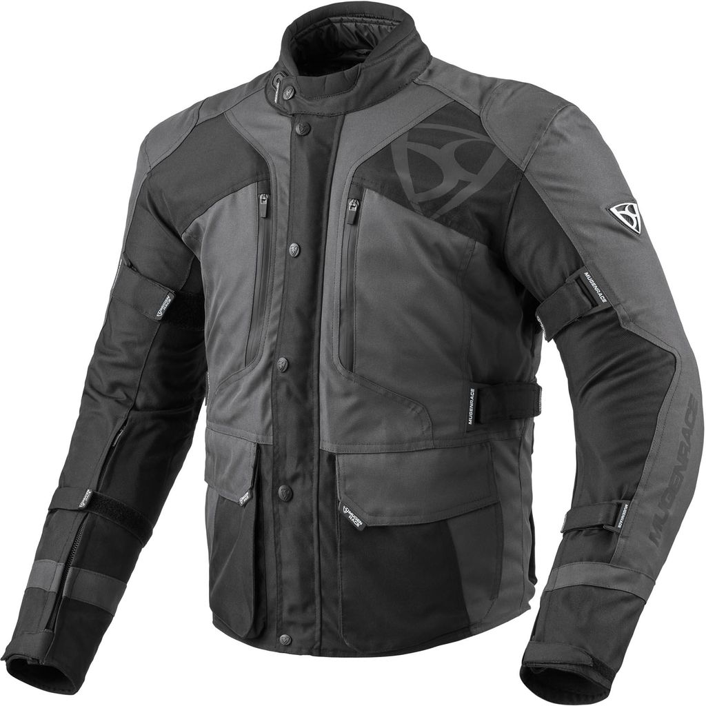 MUGENRACE Autumn wasserdichte Motorrad Textiljacke, grau/schwarz, S