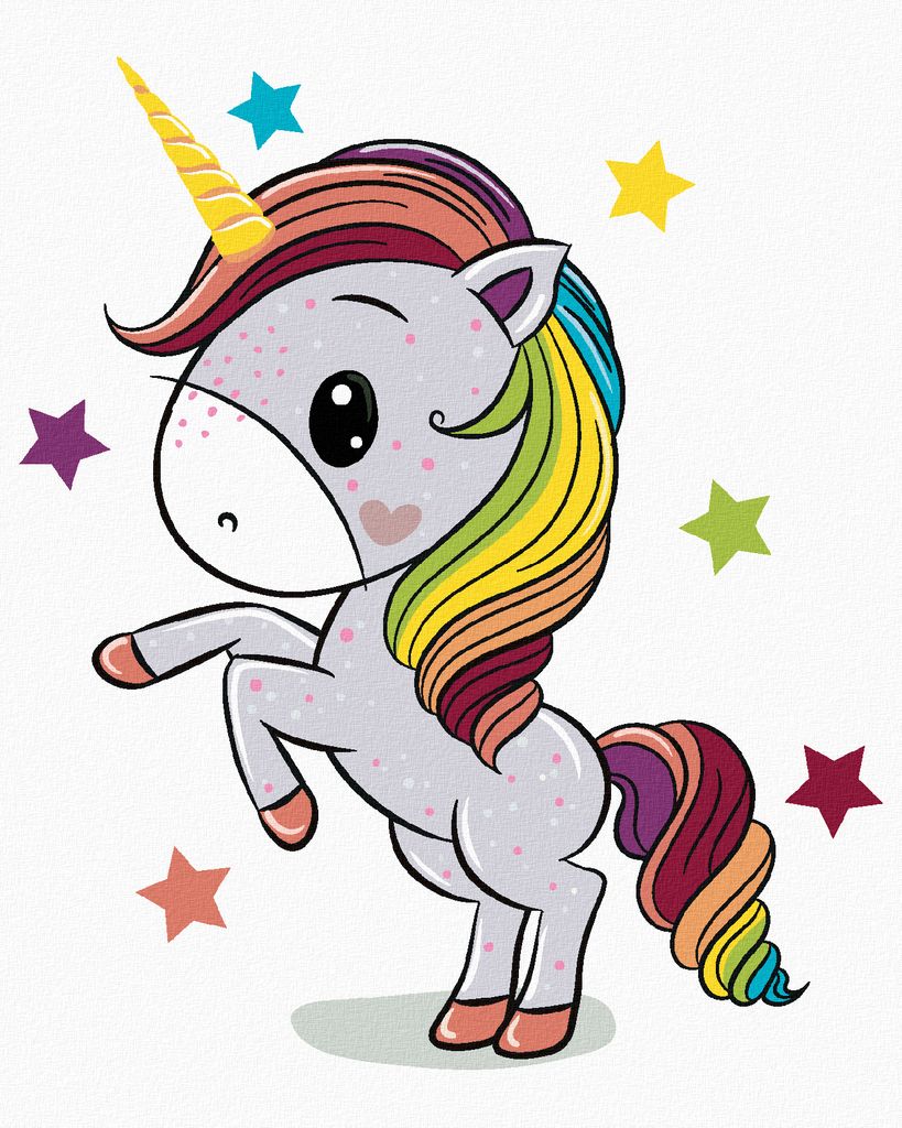 Diamondi - Diamond painting - REGENBOGEN EINHORN, 40X50 cm, mit Keilrahmen (bereits gespannt)