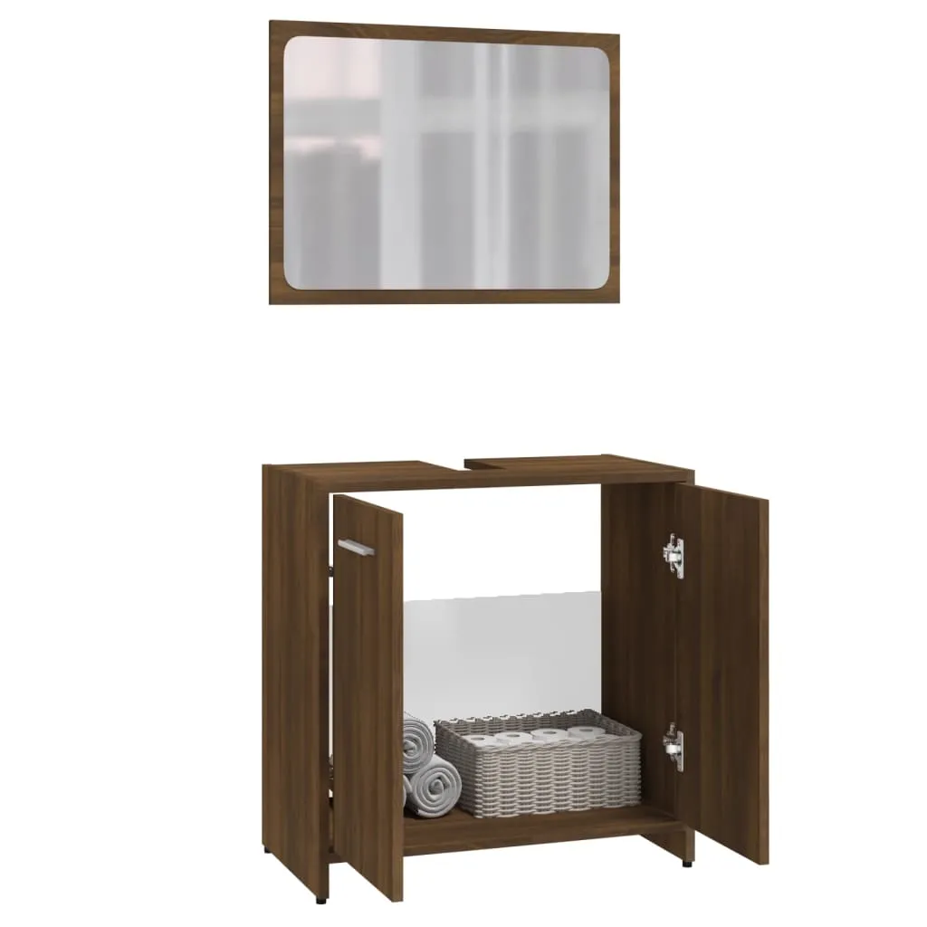 Set Bagno vidaXL Rovere Marrone: Praticità e Stile per la tua Casa - 11