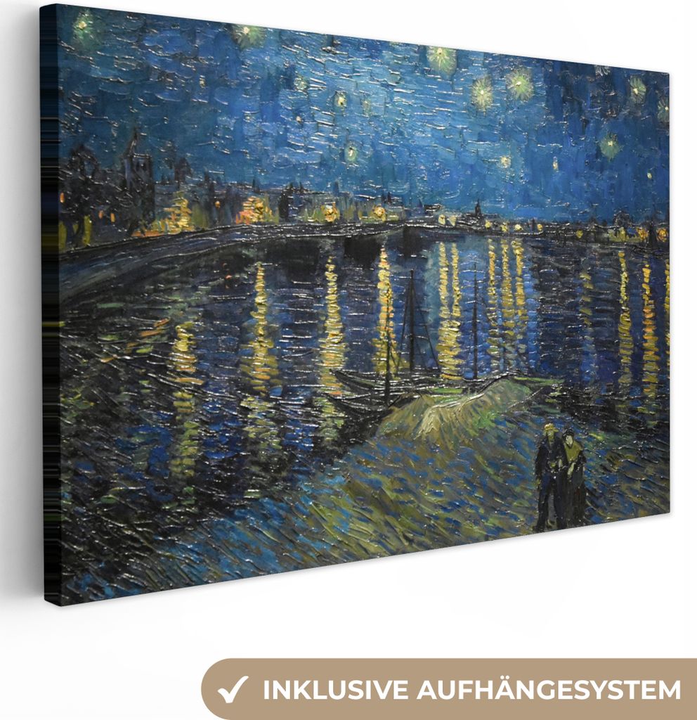 MuchoWow - Leinwandbilder - Van Gogh - Brücke - Alte Meister, Wandbild, Wanddeko Bilder Wohnzimmer, 120x80 cm