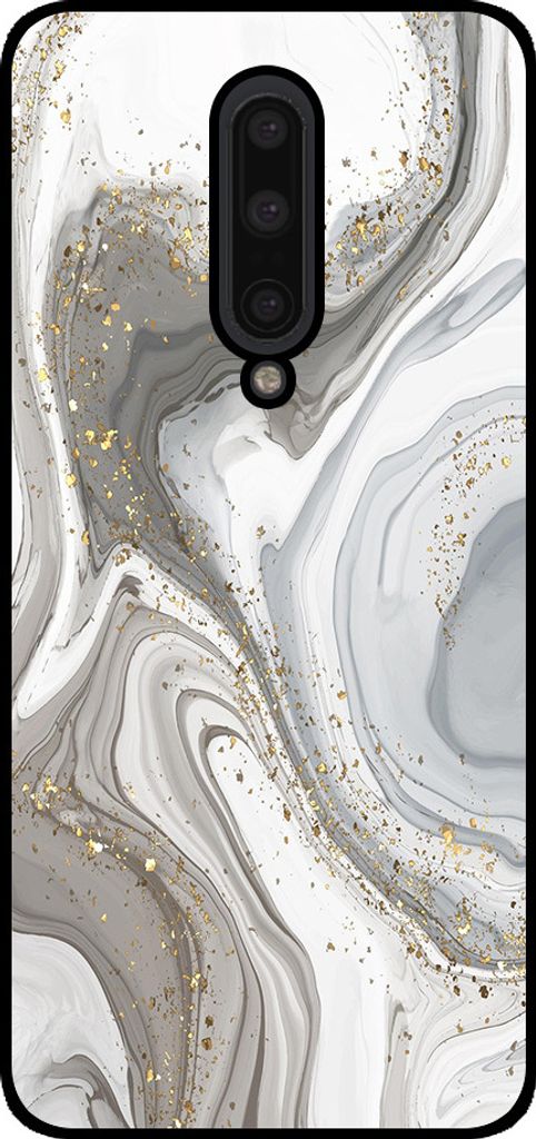 Smartphonica Handyhülle Geeignet für OnePlus 8 mit Marmor druck - TPU-Rückseite Fall Marmor-Design - Silber