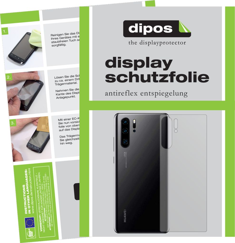 2x Schutzfolie für Huawei P30 Pro New Edition Rückseite matt Displayschutzfolie Folie Display Schutz dipos