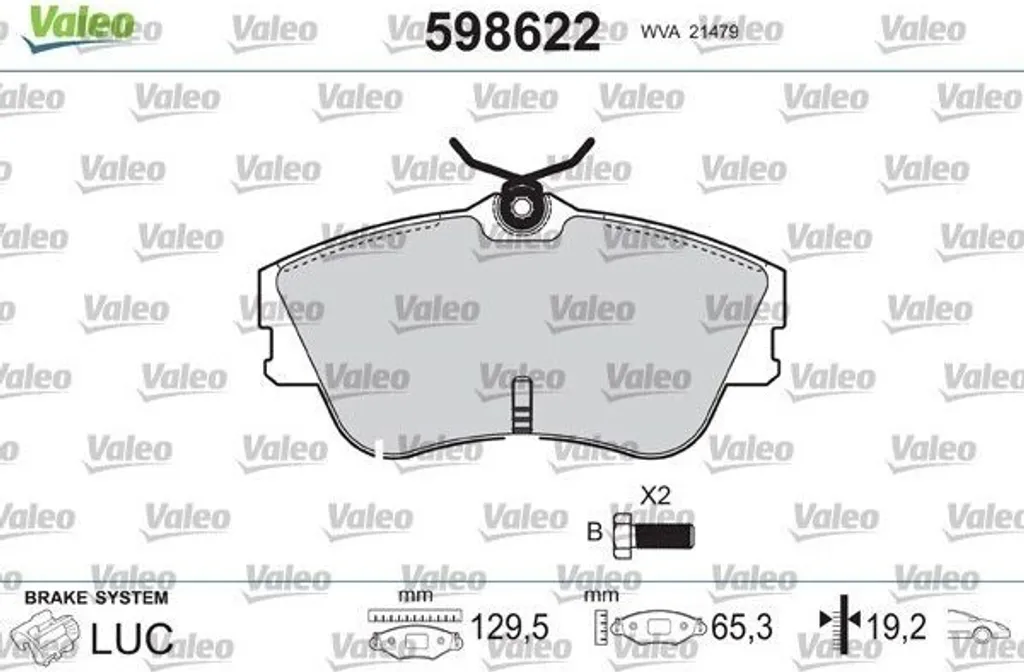 Plaquettes de frein avant pour Volkswagen T4 utilitaire Valeo