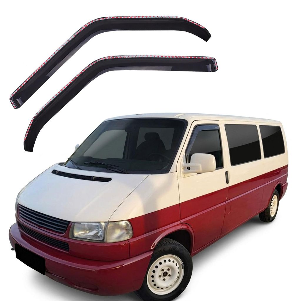 J&J AUTOMOTIVE | GP Windabweiser Für Volkswagen Caravelle 1990-2003 2tlg, GP Regenabweiser, Schwarz, Getönt, Aerodynamisch, Einfache Montage, Bef...