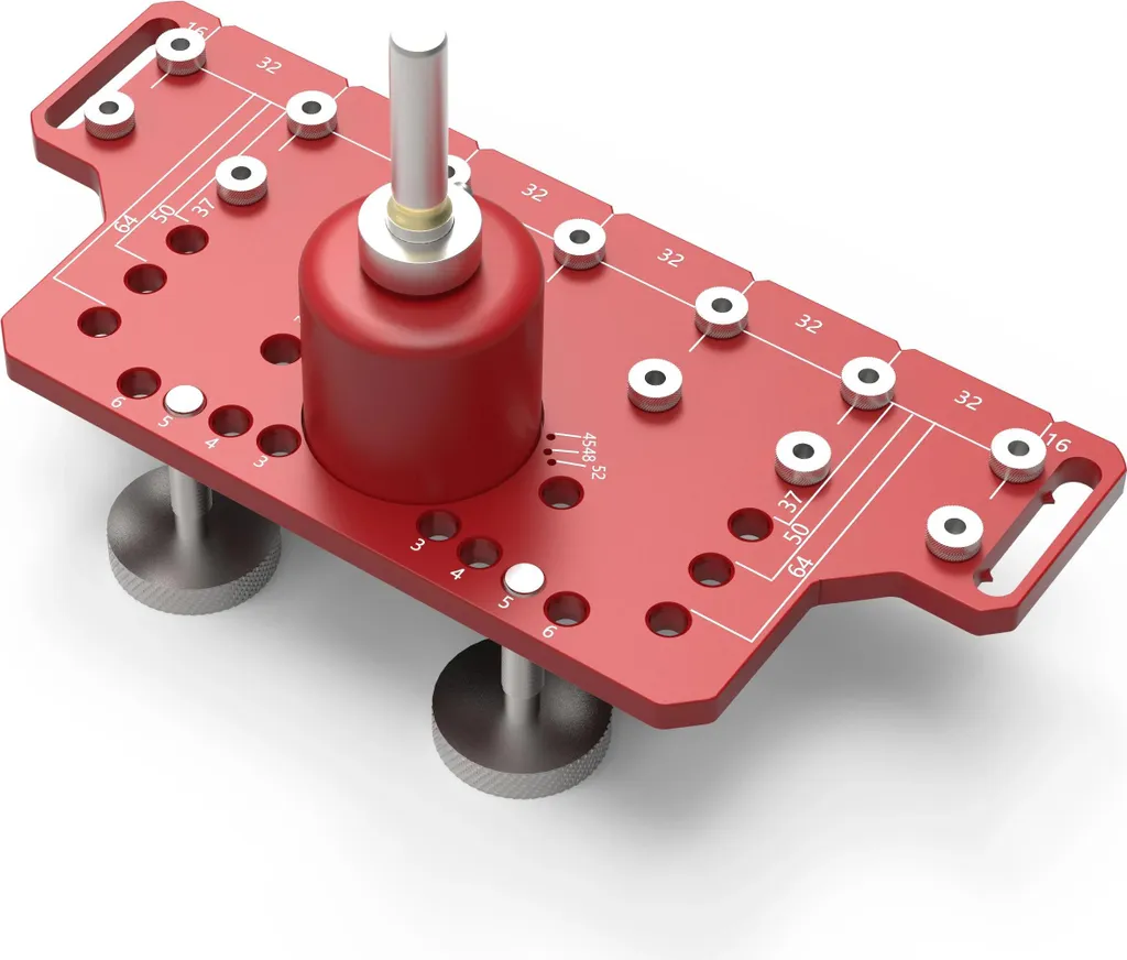 Gabarit de perçage tout métal avec 7 mèches et serrage intégré - 22cm