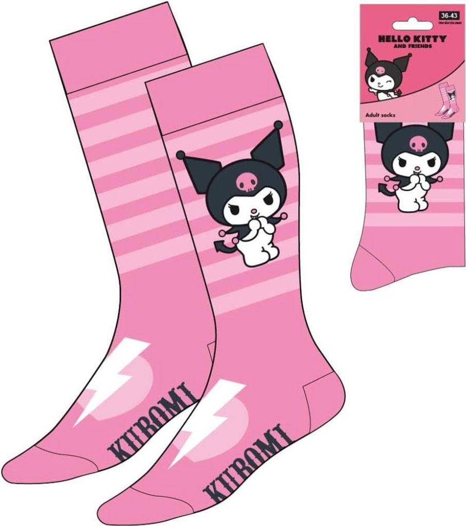 Sanrio Socken Kuromi Pink Stripes 36-43
