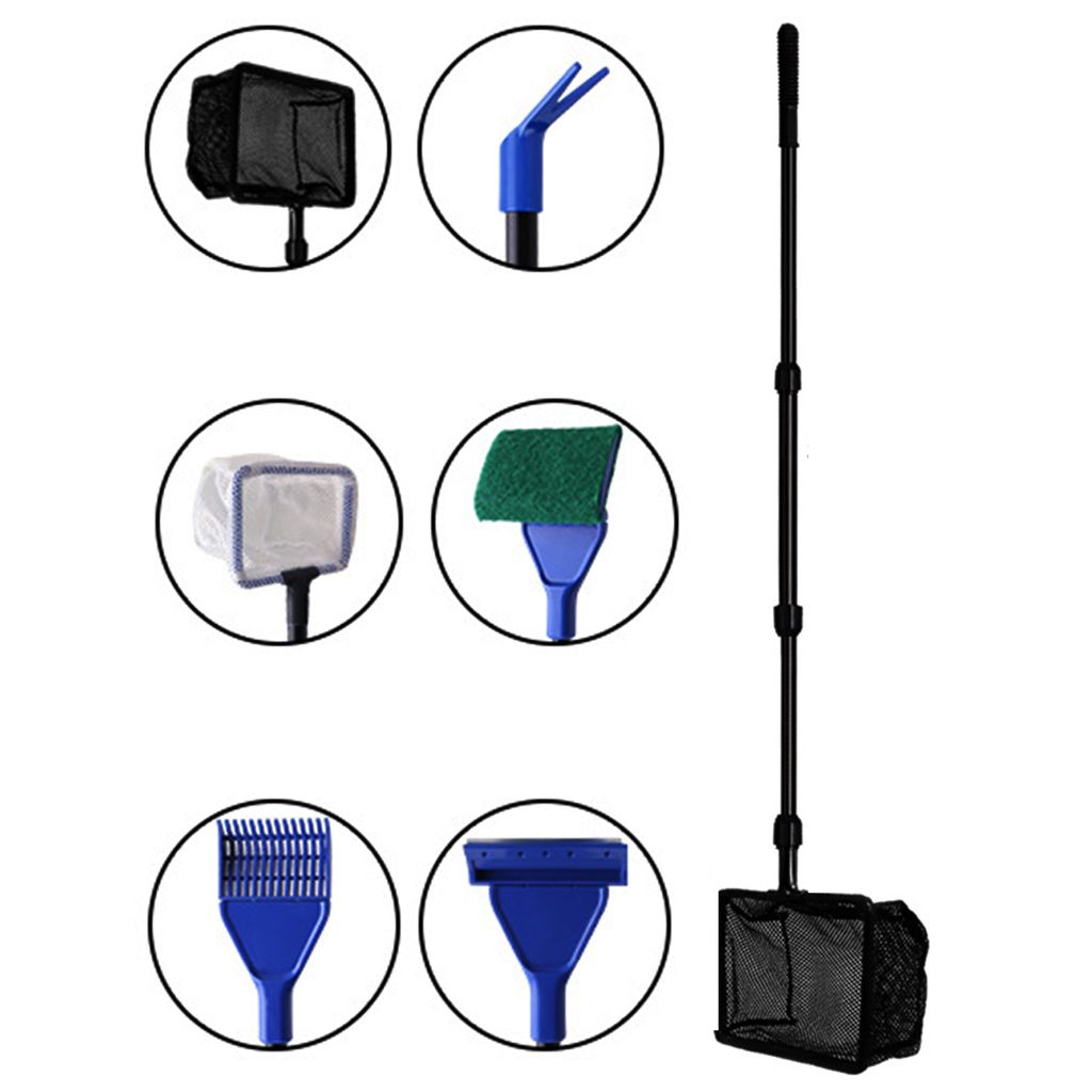 Poolpflege Poolbürste, Poolreinigungsset, 6-teiliges Pool-Pflegeset,Poolkescher mit Teleskopstange,Für Schwimmbäder,Teiche, Aquarien und Fischte...