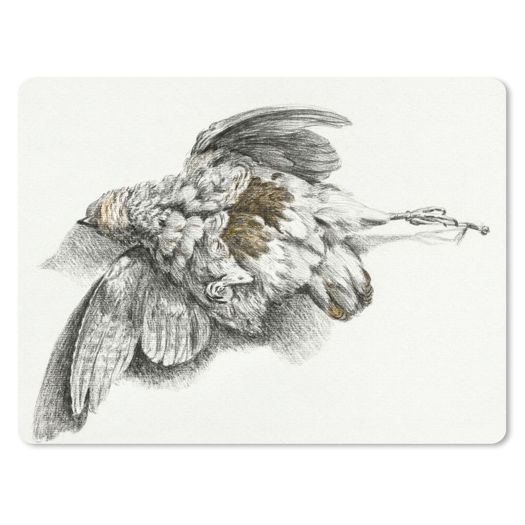 MuchoWow Mauspad Mousepad Toter Vogel - Gemälde von Jean Bernard 23x19 cm - Mousepads - Maus Mat - Pad - Mausunterlage - Schreibtischunterlage -...