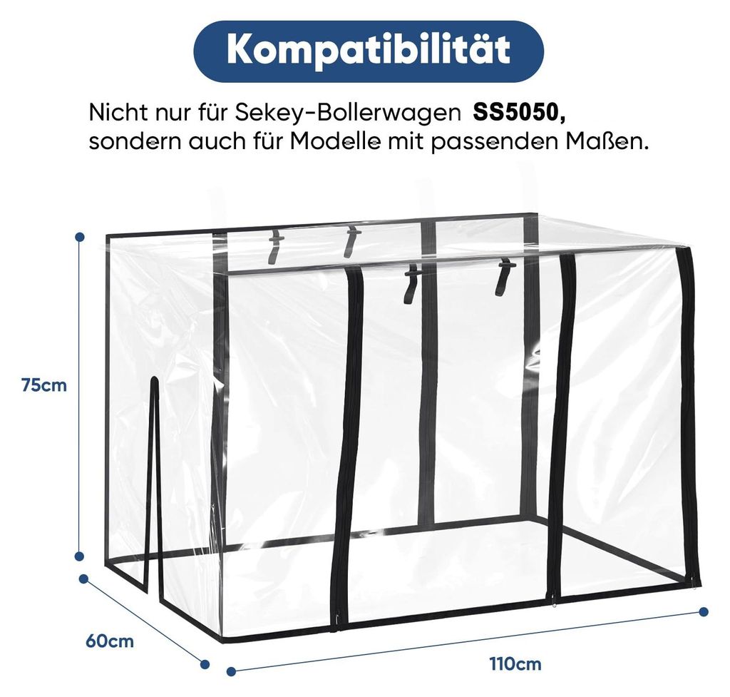 Protection pluie Sekey Transparent pour Bollerwagen avec Image du produit 