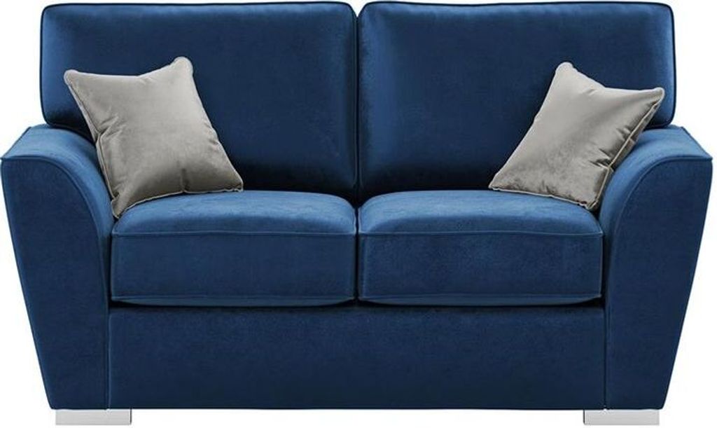 SLF24 - Zweisitzer-Sofa mit gut angepasster Rückenpolsterung Majestic - blau - Velluto 11/hellgrau - Velluto 15