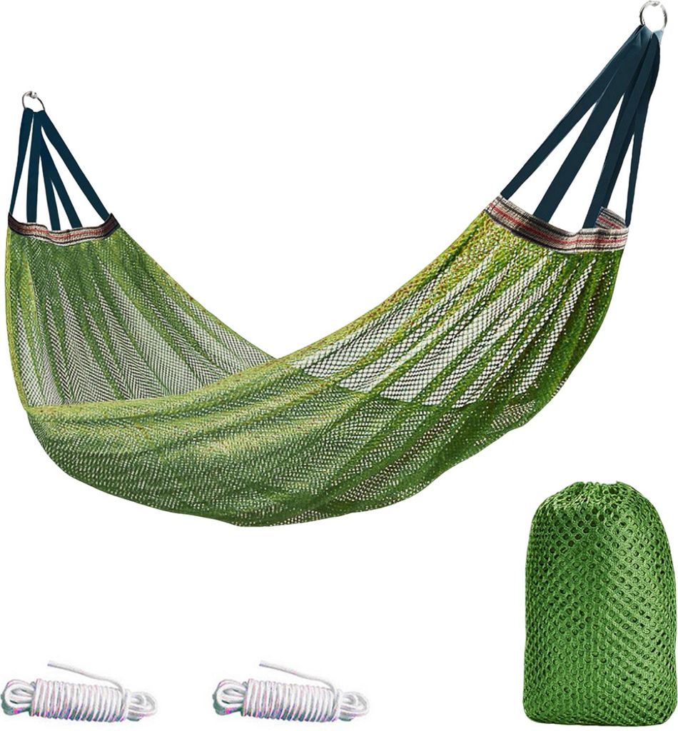 Hängematte für den Außenbereich mit Tragetasche, atmungsaktiv, tragbar, strapazierfähig, für eine Person, Camping, Garten, Terrasse, Balkon, V...