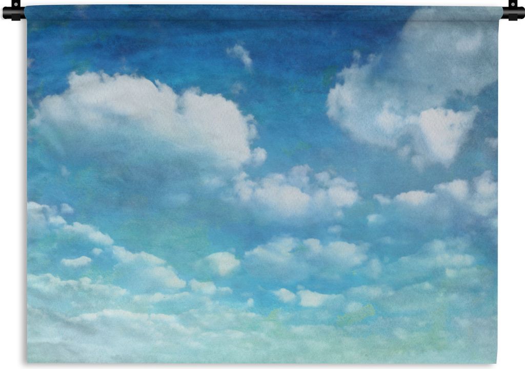 MuchoWow Wandteppich Wandbehang Wolken - Aquarell - Sommer 60x45 cm Tapisserie Dekoration Wandtuch - Das Schlafzimmer