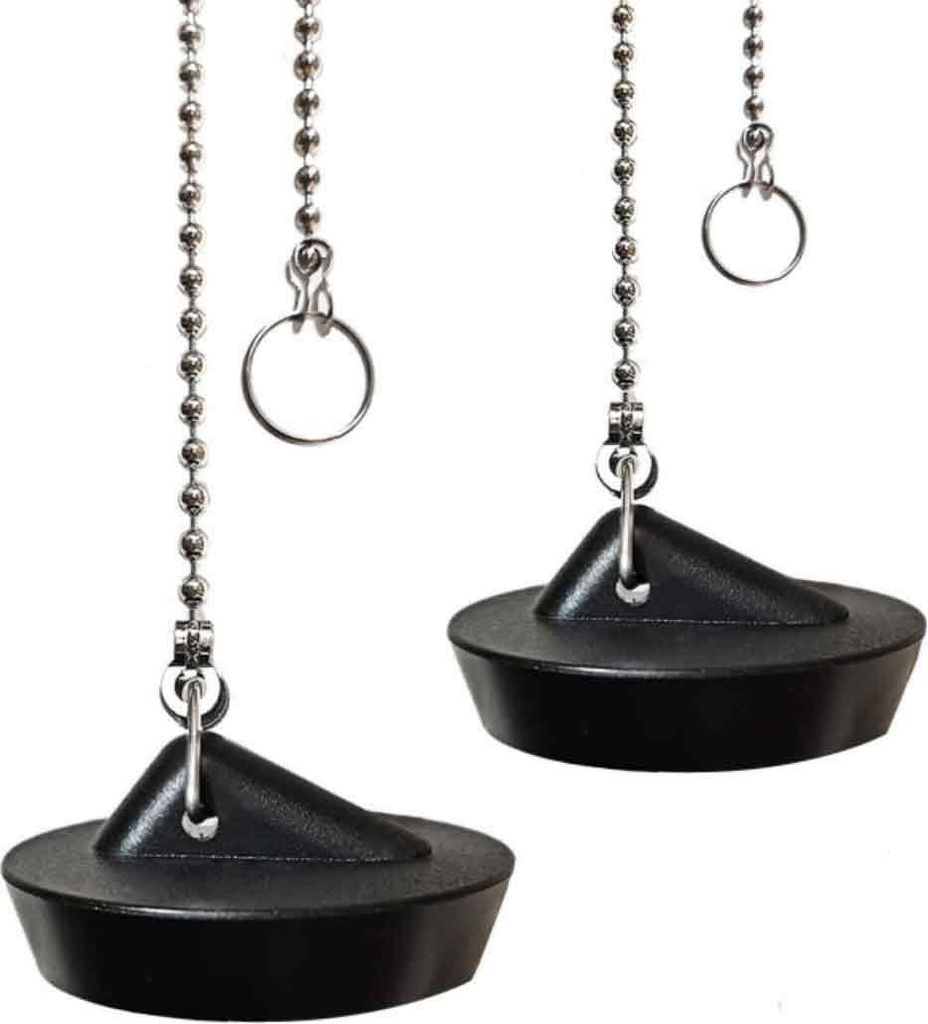 Stück Gummi-Waschbeckenstöpsel mit Kugelkettenstopper, Universal-Waschbeckenstöpsel aus Edelstahl mit Haken für Küchenspüle oder Badewanne