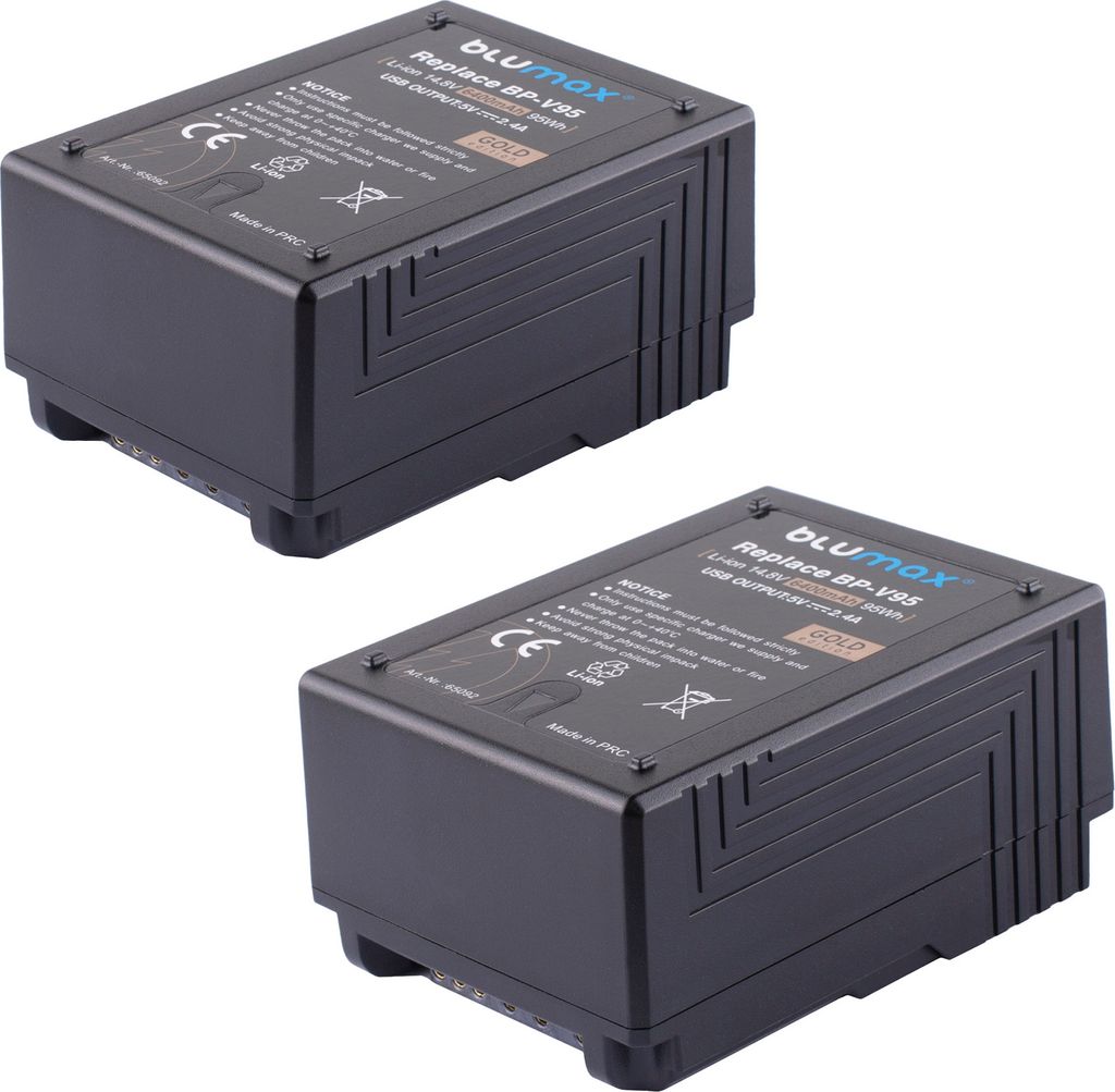 2x Blumax Akku für Sony BP-V95 RED SM-4230RC PMW-F55, PMW-Z450 6400 mAh