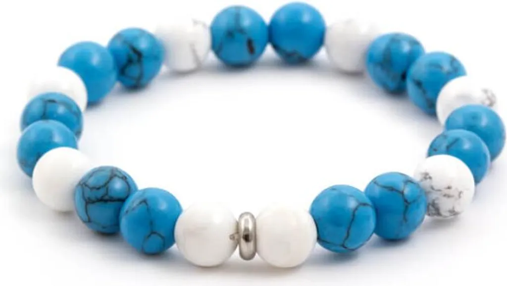 Bracciale ss Lazio con Perle e Pietre Bianco Celeste Blu braccialetto Uomo Donna