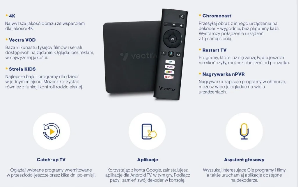 Télécommande pour décodeur Vectra Smart 4K idéale pour le salon
