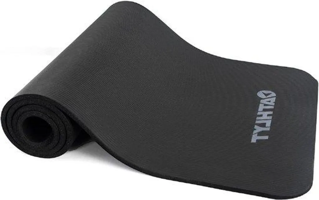 Tapis de fitness avec sangle - Surface antidérapante et mousse confort