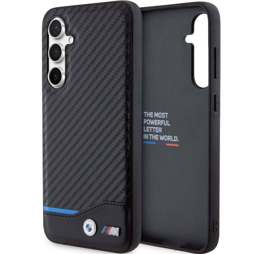 BMW M PolyurethanCarbon blau Line Case für Samsung Galaxy S23 FE schwarz