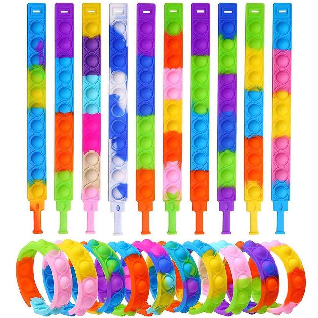 15 Stück Pop it Armband, Pop Bubble Fidget Armband für Kinder, Pop Bubble Bracelet Fidget Spielzeug, Zappelspielzeug Armband, Fidget Toy für Kin...