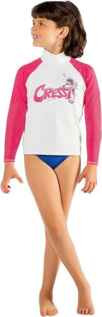 Cressi Rash Guard Uv-schutz Langarm-t-shirt Weiß,Rosa 8-9 Years Mädchen Weiß,Rosa 8-9 Years