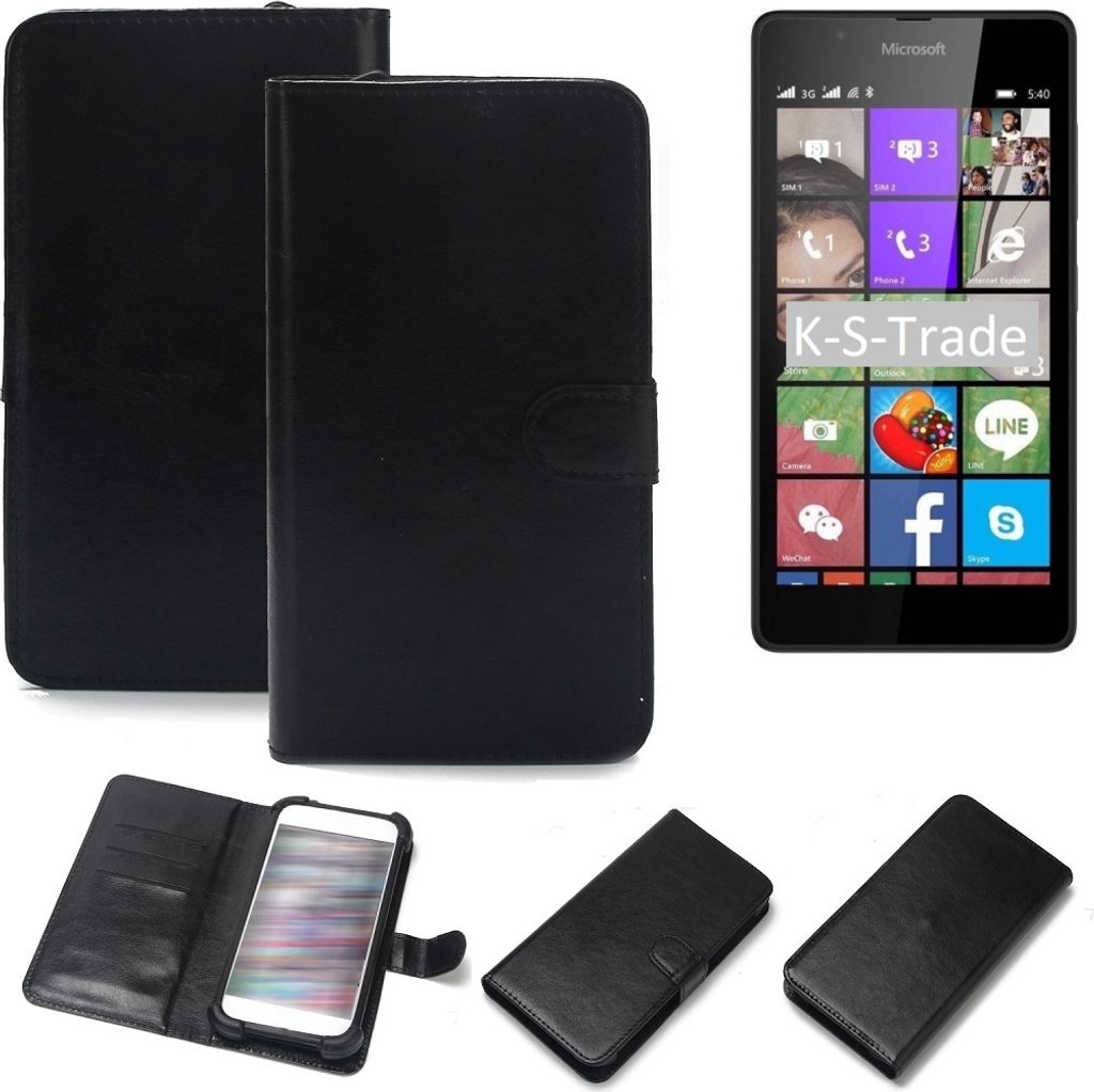 K-S-Trade Handyhülle Schutzhülle kompatibel mit Microsoft Lumia 540 Dual Sim Handy Schutz Hülle Handyhülle Bumper schwarz 1x