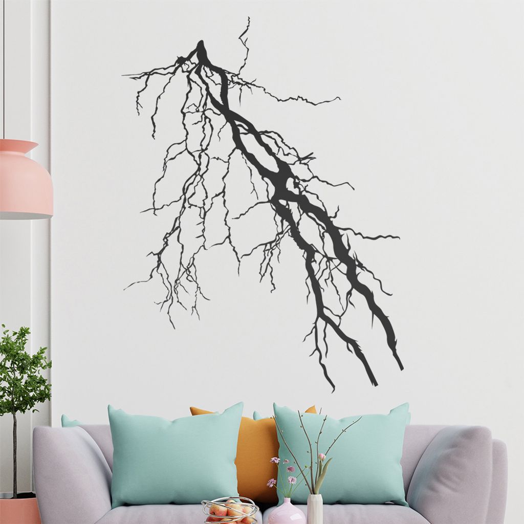 KIWISTAR Blitz Unwetter Wandtattoo in 6 Größen - Wandaufkleber Wall Sticker - Dekoration, Küche, Wohnzimmer, Schlafzimmer, Badezimmer