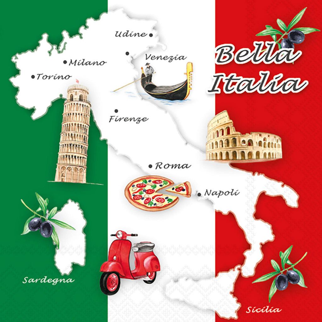 Tovaglioli 33x33 cm - Bella italia Immagine del prodotto 