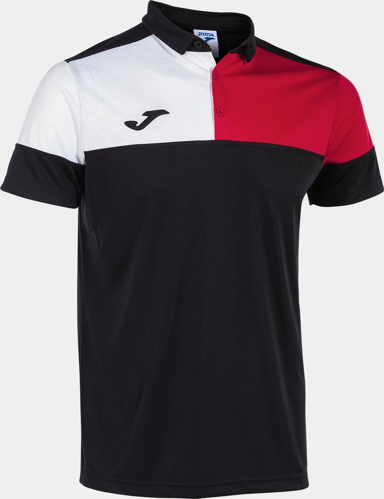 Joma Crew V Polo, Schwarz-Rot, 140