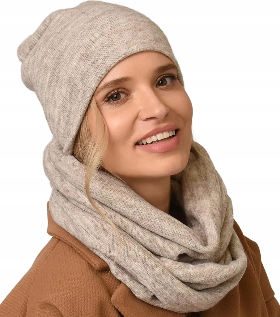Set Invernale Beige K6: Berretto e Sciarpa Tunnel Anti-Vento - 6