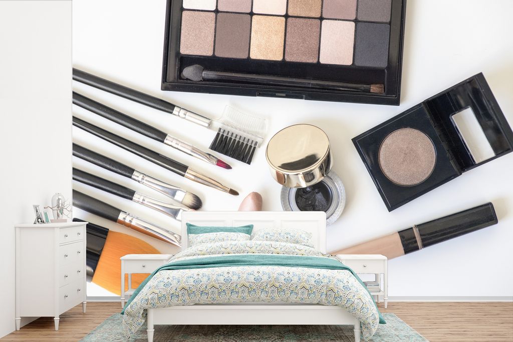 MuchoWow Fototapete für Wohnzimmer oder Schlafzimmer Wandtapete Vinyl Motivtapete Schminkkasten - 420x280 cm - Zimmer für Kinder