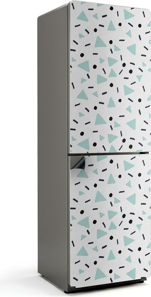Abstraktes Muster mit Formen – Magnetische Kühlschrank Abdeckung – Dekorfolie magnetisch Küche – Kühlschrank Magnet Deko – selbstklebend...