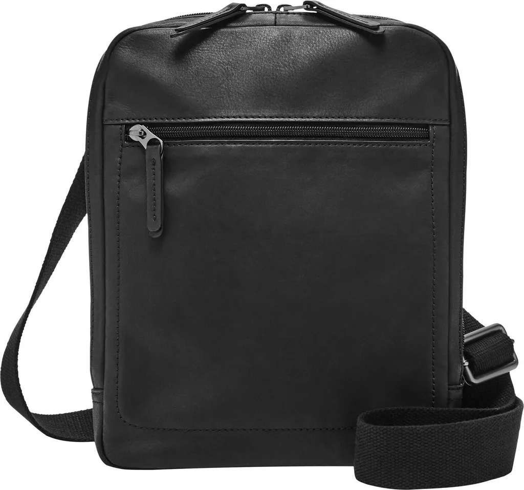 Sac de travail Kenton Courier Fossil cuir noir pour ordinateur