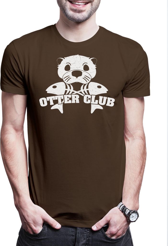 Urban Backwoods Otter Club, Herren T-Shirt, Farbe: Braun, Größe: L