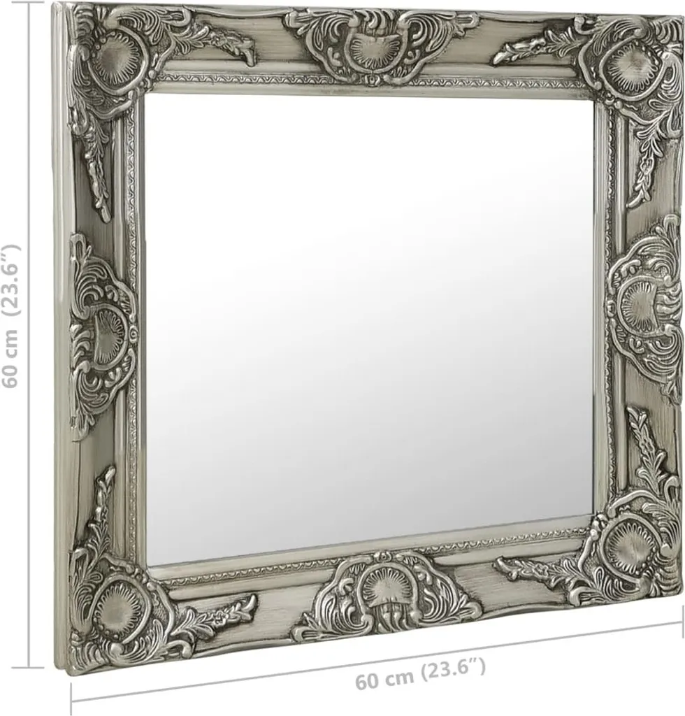 Specchiera Barocca Argento 60x60 cm - Arredo Luxury da Muro DE1685606 - 6