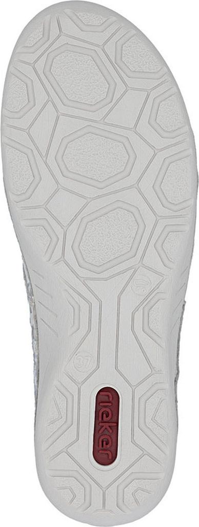 Rieker Damen Slipper floral Silberschimmer 52575, Größe:42 EU, Farbe:Mehrfarbig