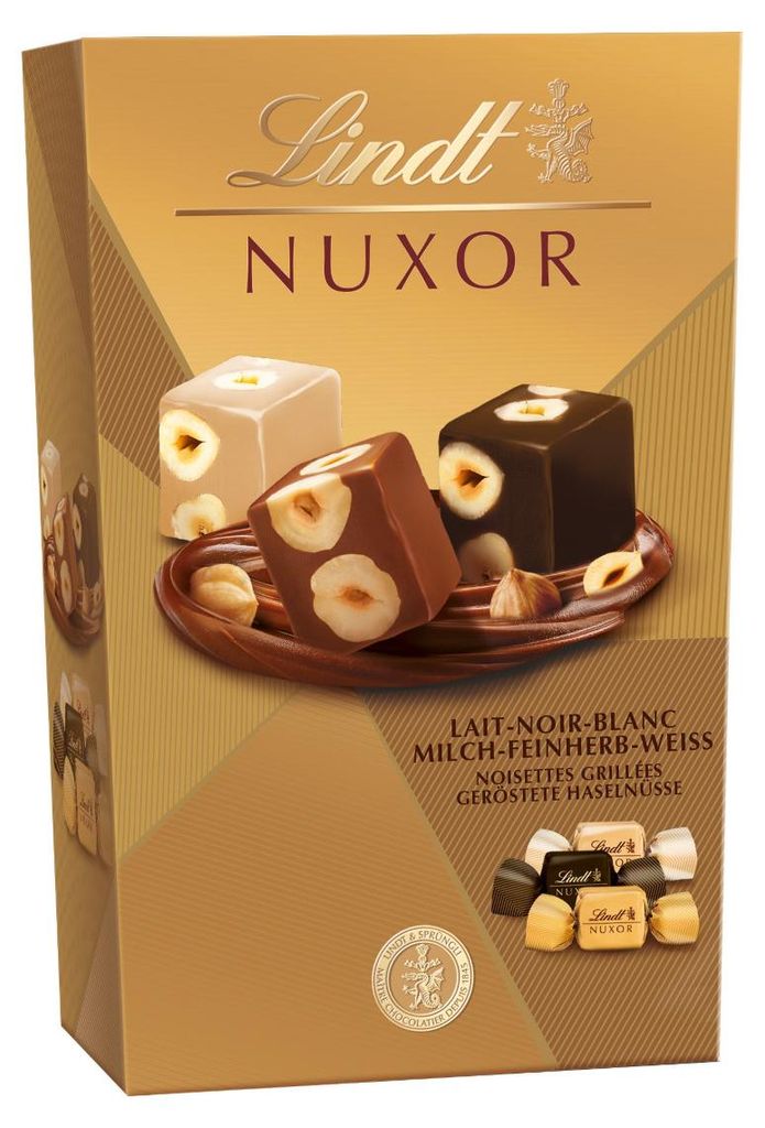 Lindt Nuxor Cornet, mieszanka różnych pralin z orzechami Zdjęcie produktu 