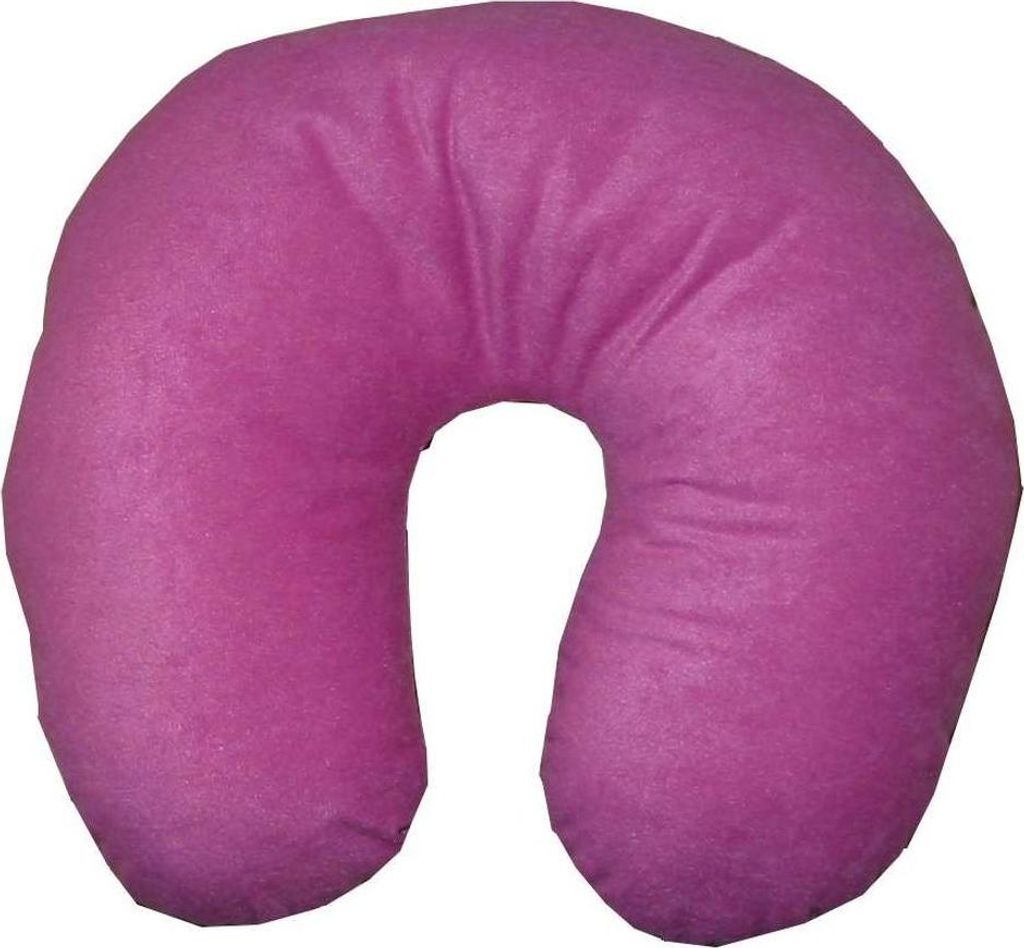 Coussin de voyage rose, oreiller de cou doux pour voiture Image du produit 