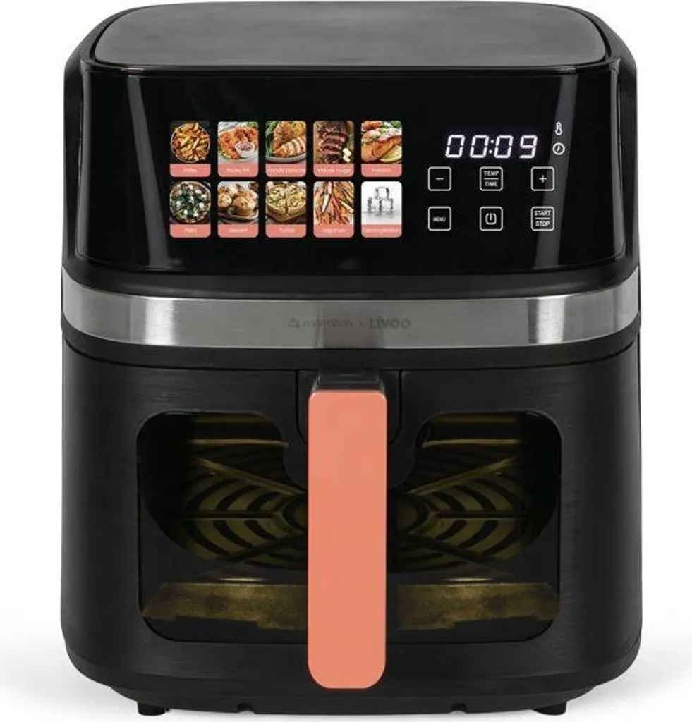 Friggitrice senza olio LIVOO x Marmiton, 8 L, 1700 W, 30 ricette con codice QR, schermo digitale touchscreen