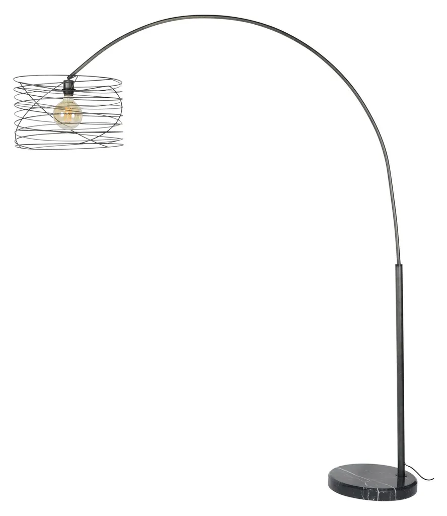 Lampadaire de salon FURNLUX Curl anthracite idéal pour bureau ou canapé