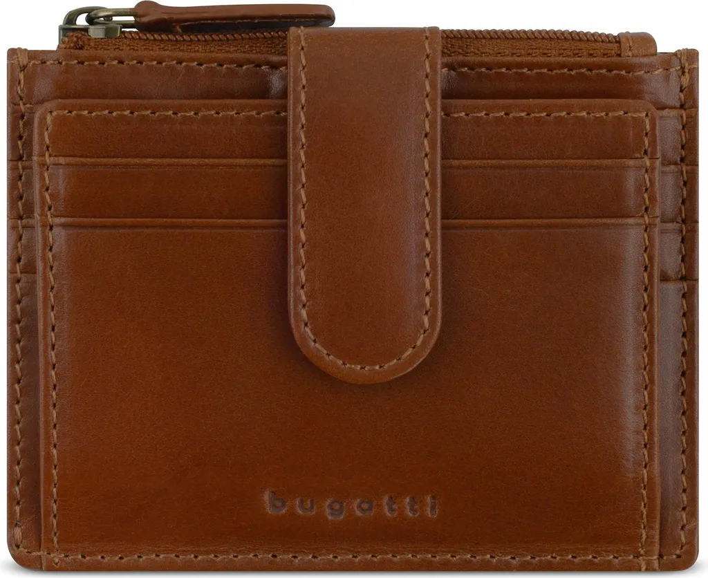 Bugatti Mini Wallet Marrone Cognac - Portafoglio d'Elite in Pelle