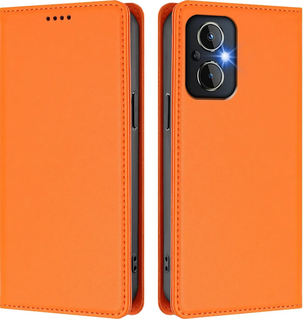 Miglior Custodia Oppo Reno8 4G Arancione - Pelle e Funzione Stand