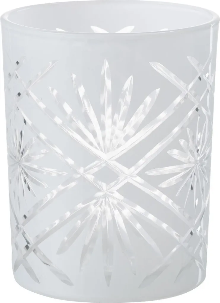 Photophore lanterne en verre J-Line Santorini blanc pour bougie